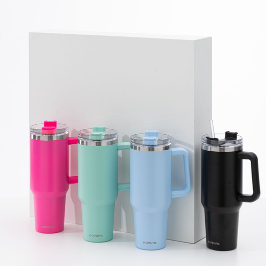 TERMO 40 OZ / 1.2 LTS AZUL PASTEL CON AGARRADERA