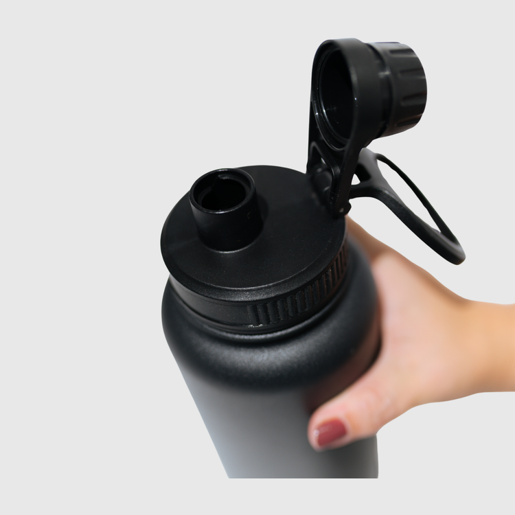 TERMO DEPORTIVO 32 OZ/ 950 ML NEGRO CON BASE SILICONA