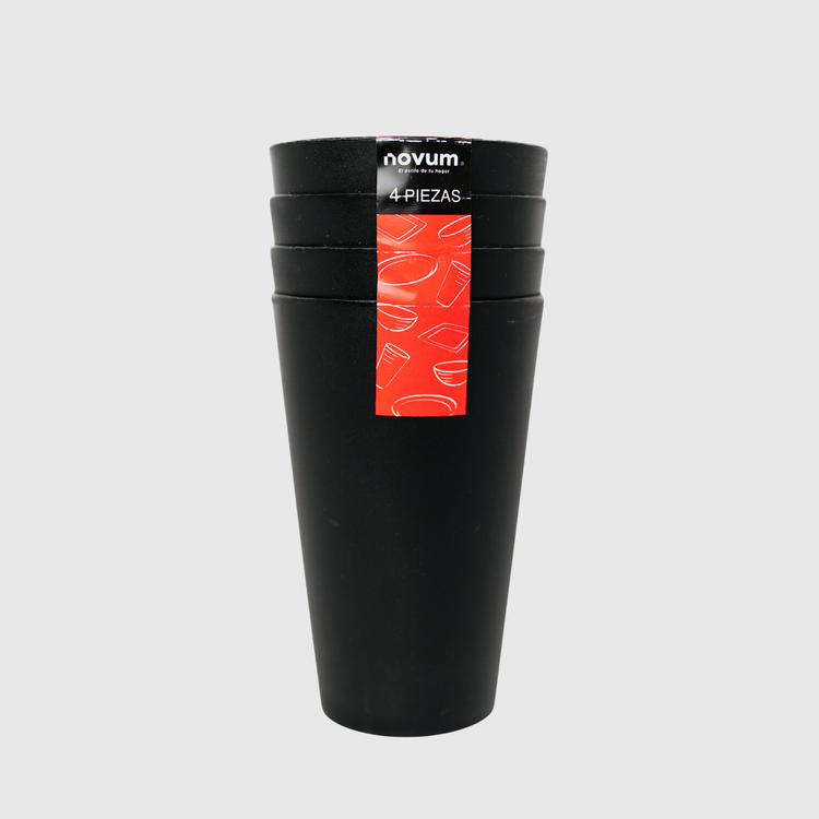 SET X 4 VASOS (420 ML) NEGRO