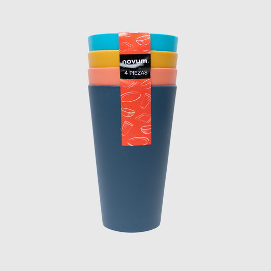 SET X 4 VASOS (420 ML) MULTICOLOR