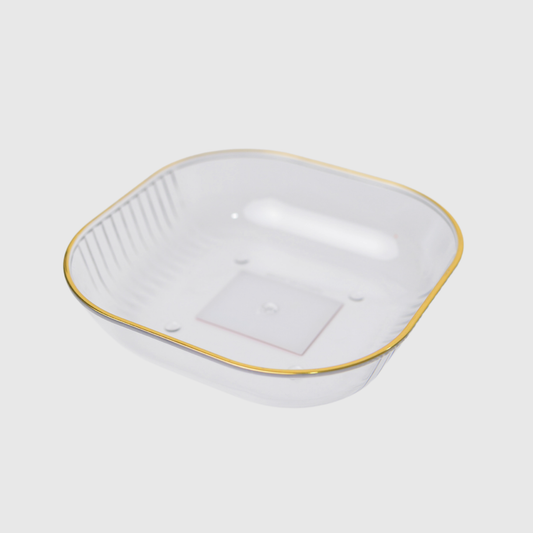PLATO FRUTAS BORDE DORADO (14.5 CM X 14.5 X 3.5 CM)