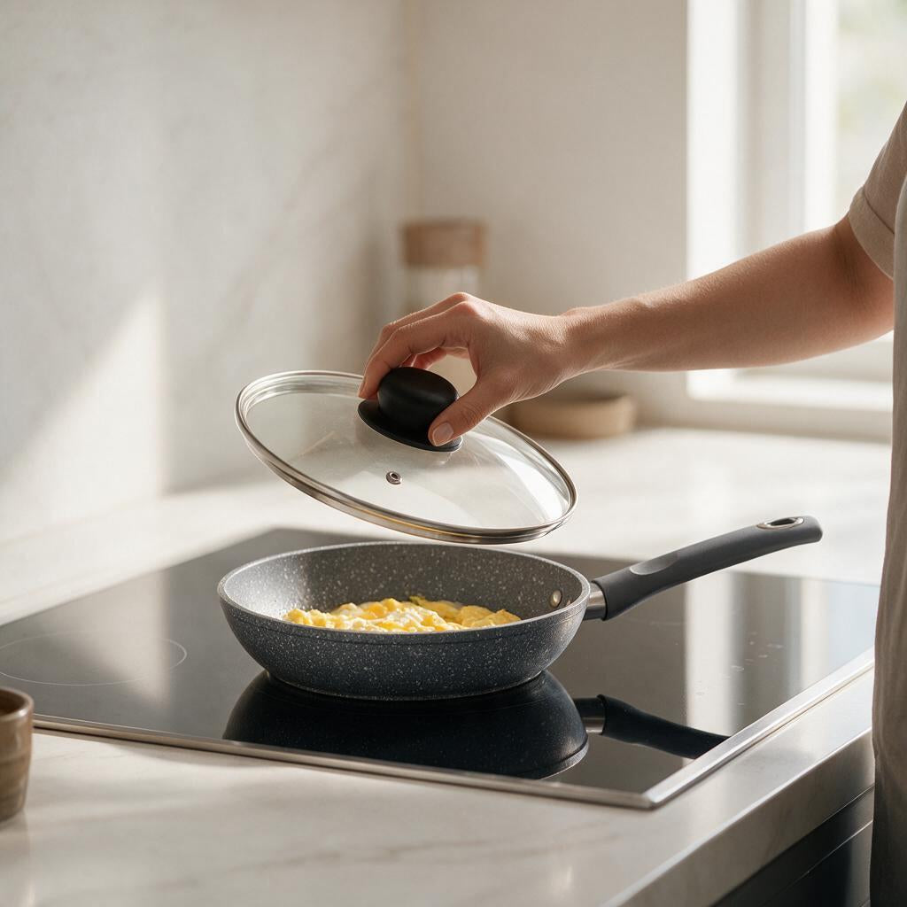 Tapa de vidrio templado de 18 cm para sartén