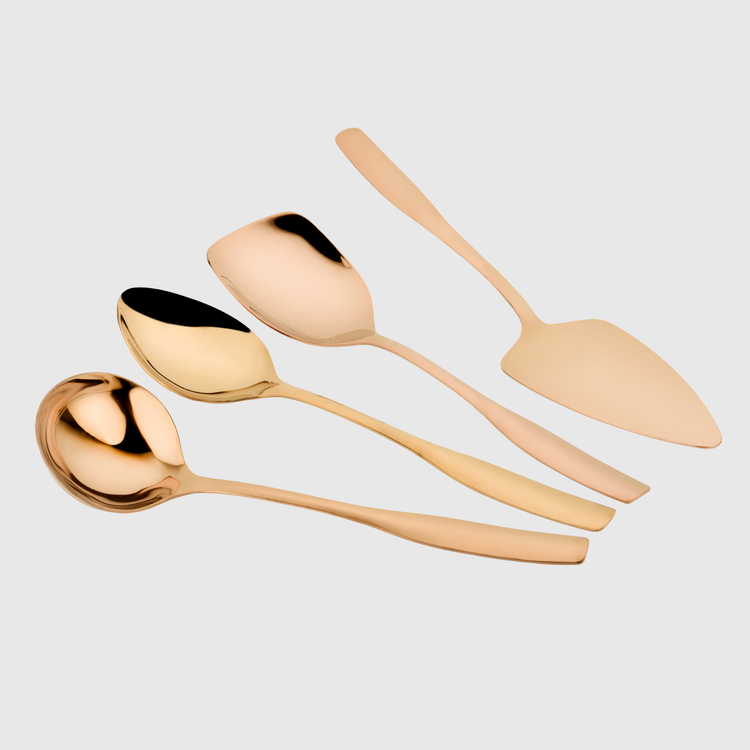 SET DE UTENSILIOS DE MESA ORO ROSA