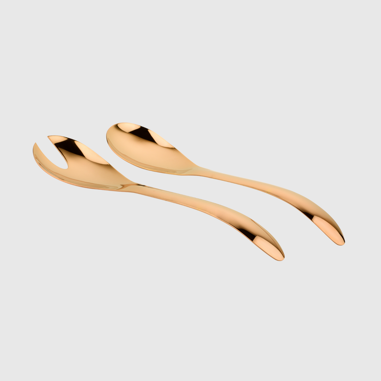 SET UTENSILIOS ENSALADA 2 PCS ORO ROSA