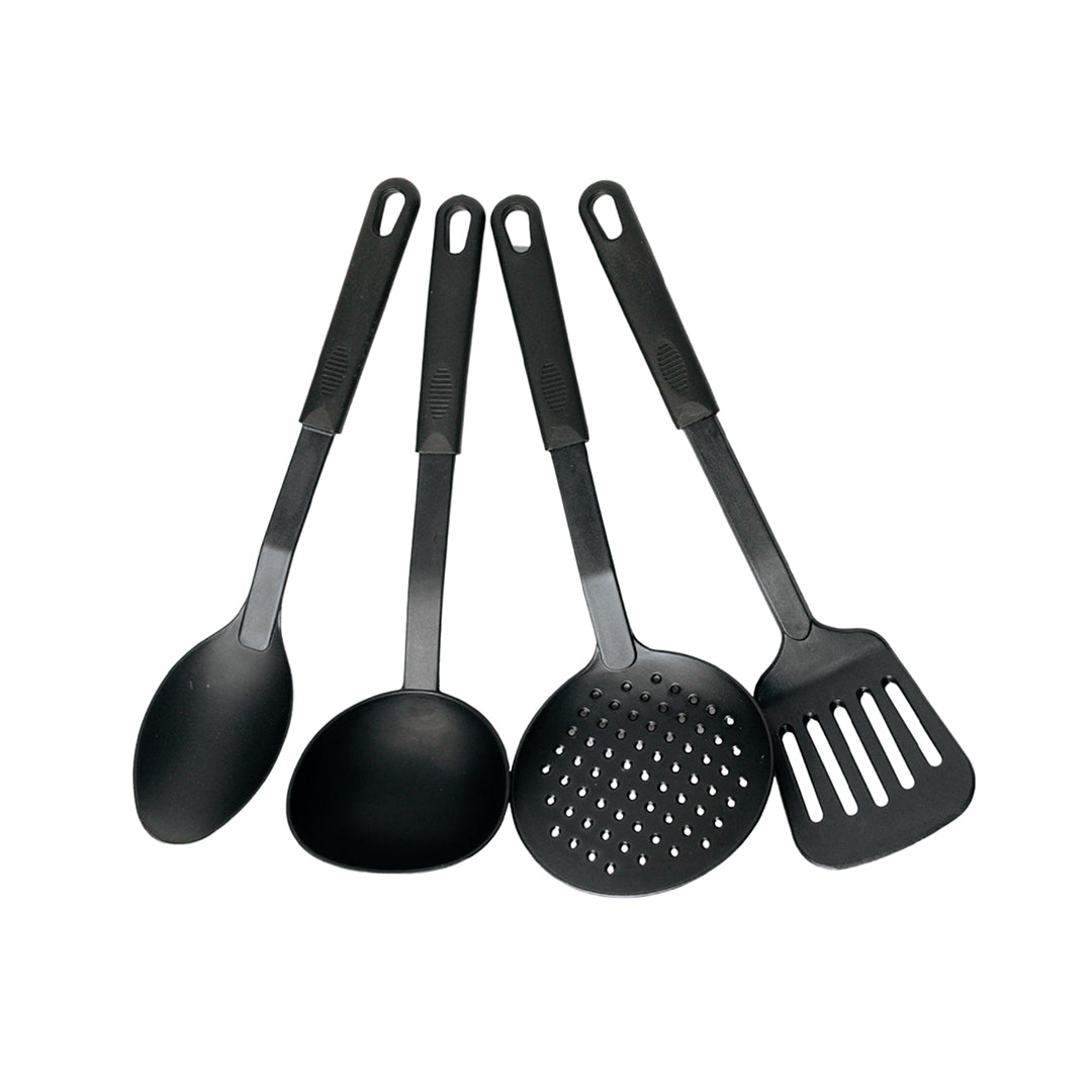 Set de 4 cucharones de nylon negro