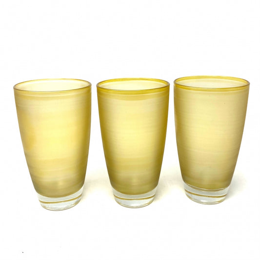 SET DE VASOS DORADOS CERVEZA X3